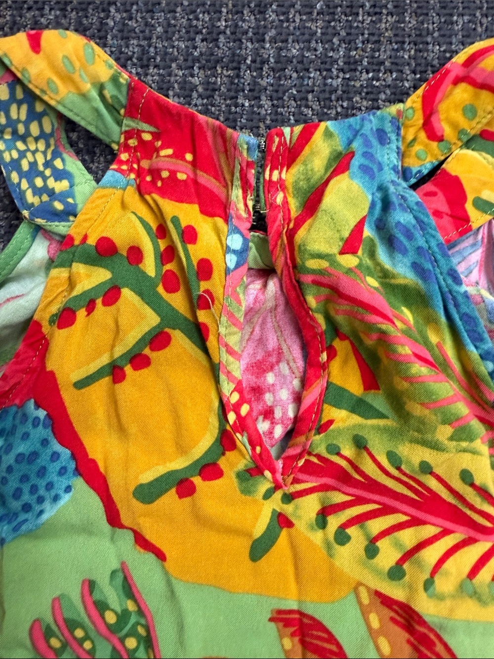 Christian Siriano Multicolor Tropical Leaf Tank Top - Green, Yellow, Red, Blue - Picture 8 of 8